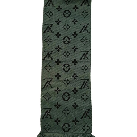 LOUIS VUITTON LV Monogram Teal Shine Scarf - Picture 3 of 9